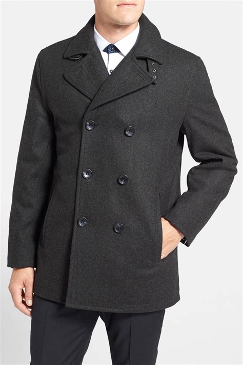 michael kors mens peacoat macy's|Michael Kors wool peacoat.